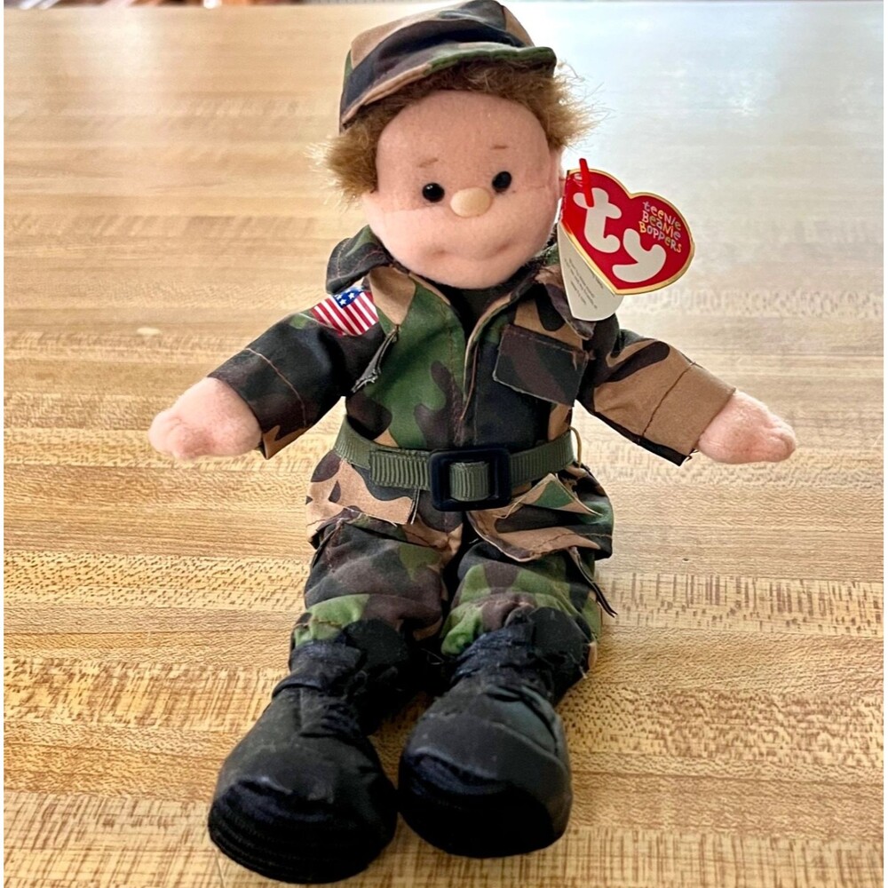 Ty Private Pete from The Teenie Beanie Boppers Collection 8" Soldier Doll